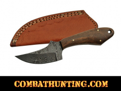 Damascus Steel Hunting Knife With Walnut Handle