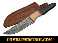 Damascus Steel Hunting Knife Stag Horn Handle