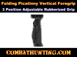 Folding Picatinny Vertical Foregrip Rubberized 3 Position