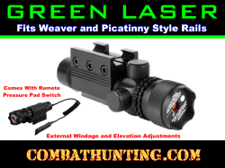 Green Laser Sight With External Windage & Elevation