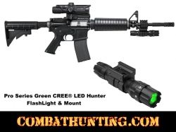 Green Led Tactical Flashlight & Picatinny Mount For Hunting