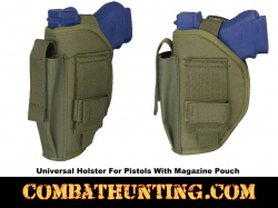 Universal Holster For Pistols With Magazine Pouch Green