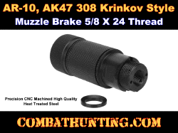 AR-10 308 Krinkov Style Muzzle Brake 5/8 X 24