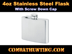 Stainless Steel Flask 4oz With Screw Down Cap