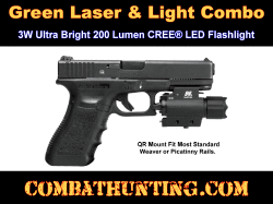Green Laser Light Combo With QR Picatinny Mount