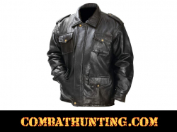 Mens Leather Field Jacket Stone Design