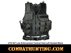 UTG 547 Law Enforcement Tactical Vest, Left Handed, Black