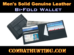 Men's Wallet Solid Genuine Leather Bifold Wallet