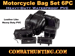 Motorcycle Bag Set 6pc Heavy-Duty Waterproof PVC