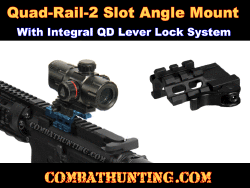 UTG Quad-Rail 2 Slot Angle Mount QD Lever Lock System