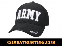 Black Deluxe Army Embroidered Low Profile Insignia Cap