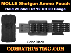 25 Round Shotgun Shell Ammo Reload Pouch Molle Black