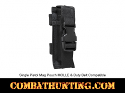 Single Pistol Mag Pouch MOLLE & Duty Belt Compatible