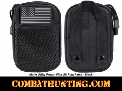 Molle Utility Pouch With US Patch Black
