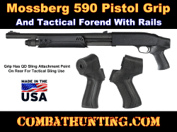 Mossberg 590 Pistol Grip and Forend With Rails