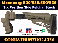 Mossberg 500,535,590,835 Shotgun Six Position Adjustable Side Folding TactLite Stock FDE
