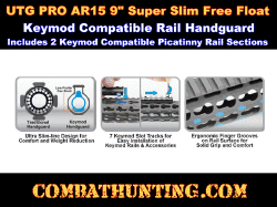 UTG PRO AR15 9" Super Slim Free Float Keymod Compatible Rail
