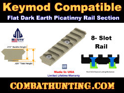 UTG Keymod Picatinny Rail Section UTG PRO 3.14" 8 Slots Flat Dark Earth
