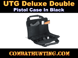 UTG Deluxe Double Pistol Case Black Holds 6 Magazines