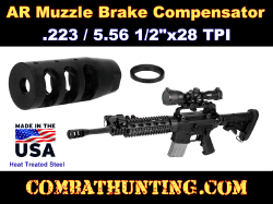 9 Port Muzzle Brake Compensator 223 5.56 1/2"x28 Thread Pitch