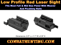 Pistol Red Laser Sight Compact Low Profile For Handguns
