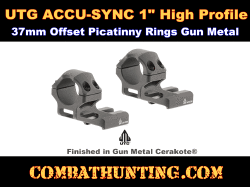 UTG ACCU-SYNC 1" High Profile 37mm Offset Picatinny Rings Gun Metal