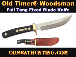 Fixed Blade Hunting Knife with Leather Sheath