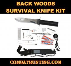 Outdoorsman's Survival Knife With Compass Survival Kit
