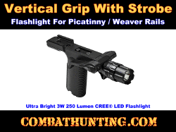 Picatinny Vertical Grip With Strobe Flashlight