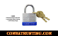 Hardended Steel Shackle Padlock With Key 2" 50mm