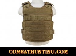 Armor Plate Carrier Vest with MOLLE Webbing Tan/FDE MED-2XL