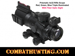 4x32mm AR-15 Tactical Scope With BUIS Sight Illuminated BDC