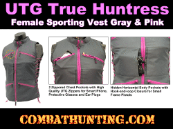True Huntress Female Sporting Vest Gray & Pink