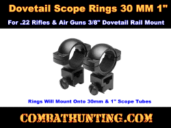 30mm Scope Ring 3/8 Dove Tail 1" Insert .22 Scope Rings Airgun Rifle Rings
