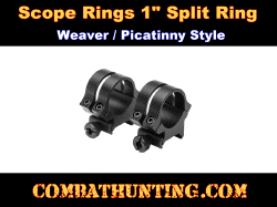 Scope Rings 1" Weaver Split Ring Style Low Profile