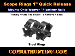 Quick Release Steel Scope Rings 1"