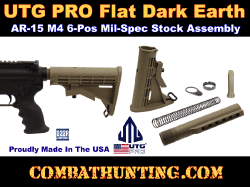 UTG PRO USA AR15 M4 6-Pos Mil-Spec Stock Assembly Flat Dark Earth