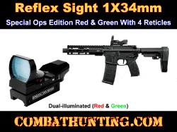 Red and Green Reflex Sight With 4 Reticles Special Ops Edition