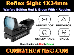 Red and Green Reflex Sight With 4 Reticles Warfare Edition