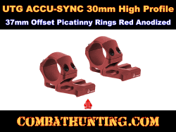 UTG ACCU-SYNC 30mm High Profile 37mm Offset Picatinny Rings Red Anodized