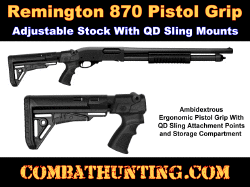 Remington 870 Adjustable Pistol Grip Stock With Storage Black