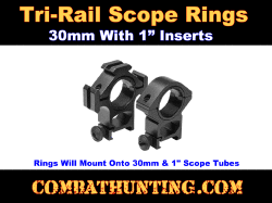 Ncstar Tri Ring 1" Rifle Scope Ring Mount 30Mm Inserts