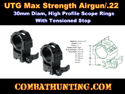 Scope Rings 30mm Max Strength Airgun/.22 Rifle QD