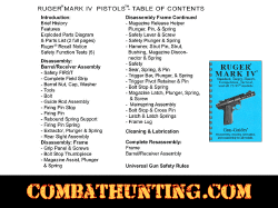 Ruger Mark IV Series Pistols Gun-Guides Disassembly & Reassembly Manual