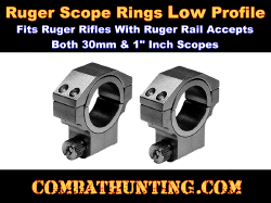 Ruger Scope Rings 30mm 1" Inserts Black