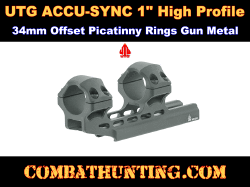 UTG® ACCU-SYNC 1" High Profile 34mm Offset Picatinny Rings Gun Metal