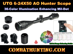 UTG 6-24X50  Hunter Scope AO Illuminated Mil Dot Sniper