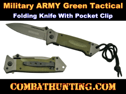 Tactical Pocket Knife Military Army Green