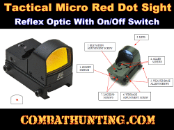 Ncstar Tactical Micro Red Dot Optic Reflex Sight With On/Off Switch