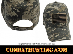 Digital Camo Hat With American Flag
